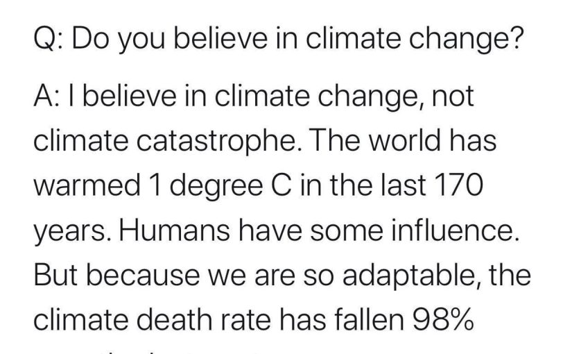 Do you believe in climate change?